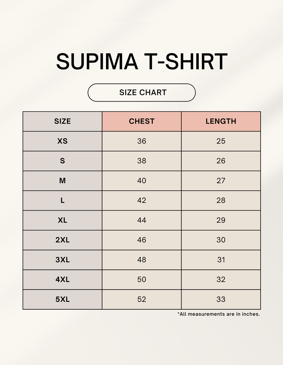I Wear Lead radiology t-shirt size chart