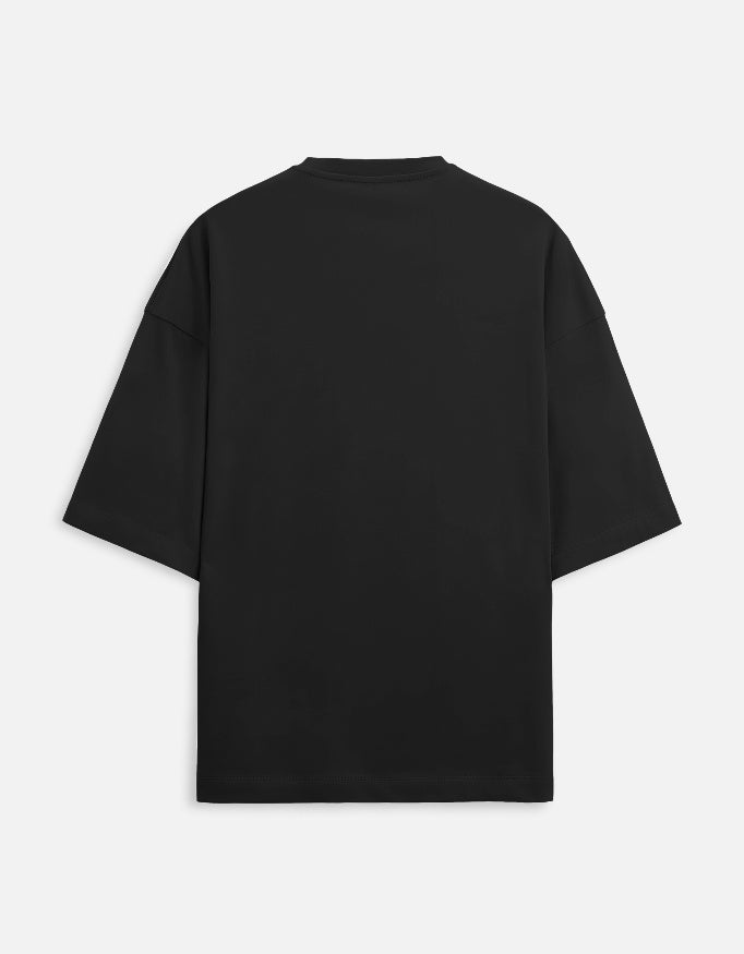 Black — Embolize the Problem interventional radiology oversized t-shirt, back view