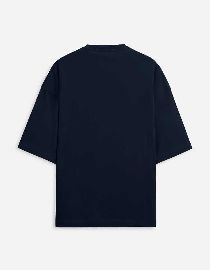 Navy Blue — Embolize the Problem interventional radiology oversized t-shirt, back view