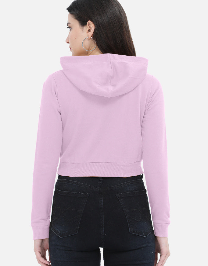 Light Baby Pink — The Angio Suite Squad women's cropped hoodie, back view