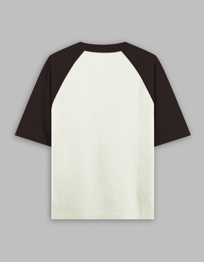 Coffee Brown off white — Wires, Stents & Caffeine raglan T-shirt, back