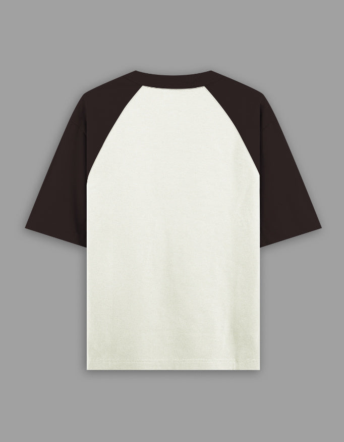 Coffee Brown off white — The Eyes of Medicine raglan T-shirt, back