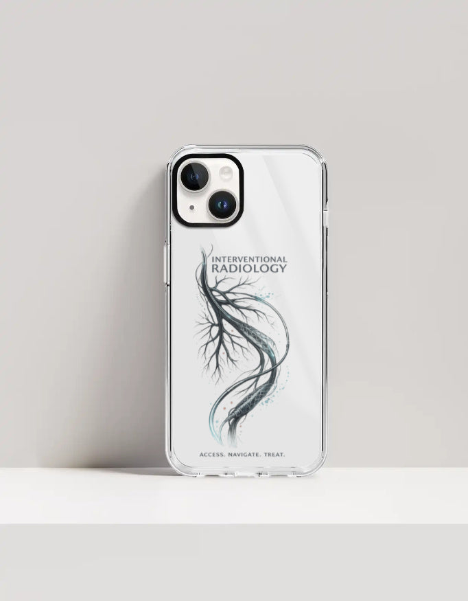 White — Interventional Radiology clear phone case, iPhone 14