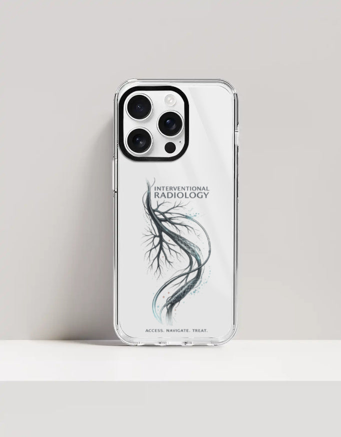 White — Interventional Radiology clear phone case, iPhone 16 Pro Max