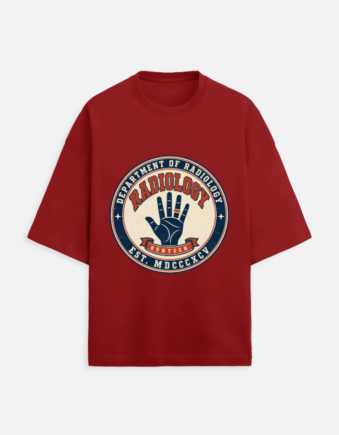 Red — Department of Radiology 1895 vintage T-shirt, front