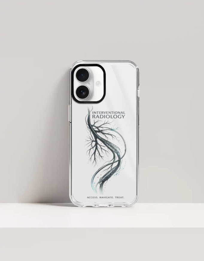 White — Interventional Radiology clear phone case, iPhone 17