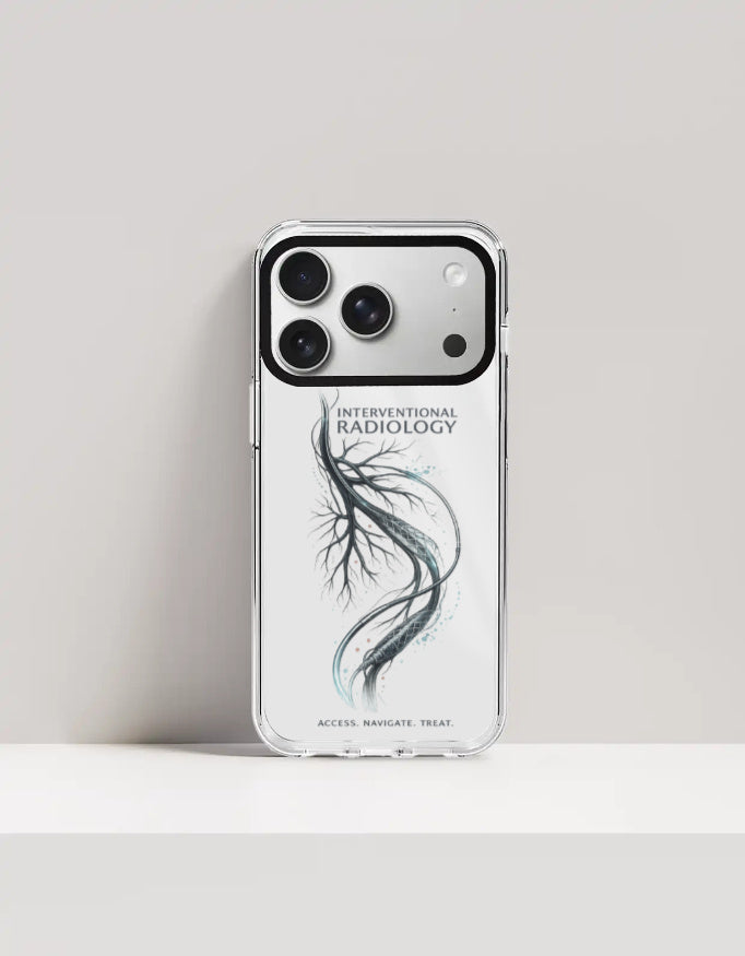 White — Interventional Radiology clear phone case, iPhone 17 Pro