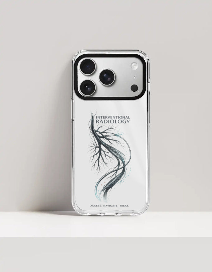 White — Interventional Radiology clear phone case, iPhone 17 Pro Max