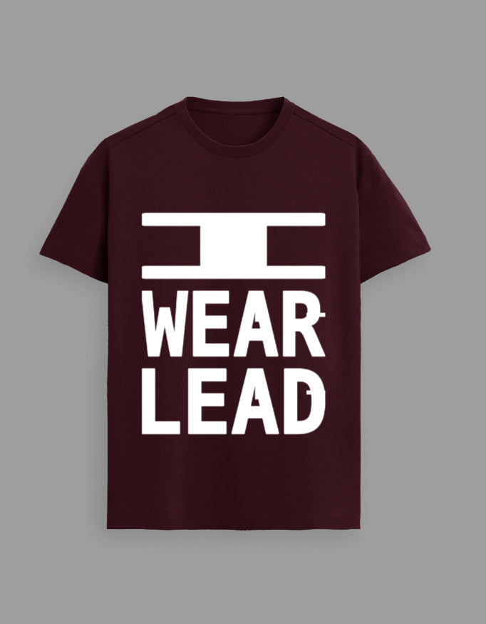 Maroon — I Wear Lead radiology t-shirt, front view