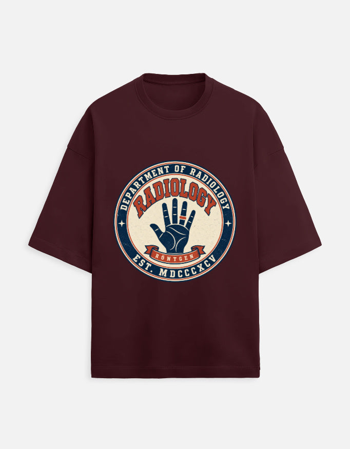 Maroon — Department of Radiology 1895 vintage T-shirt, front