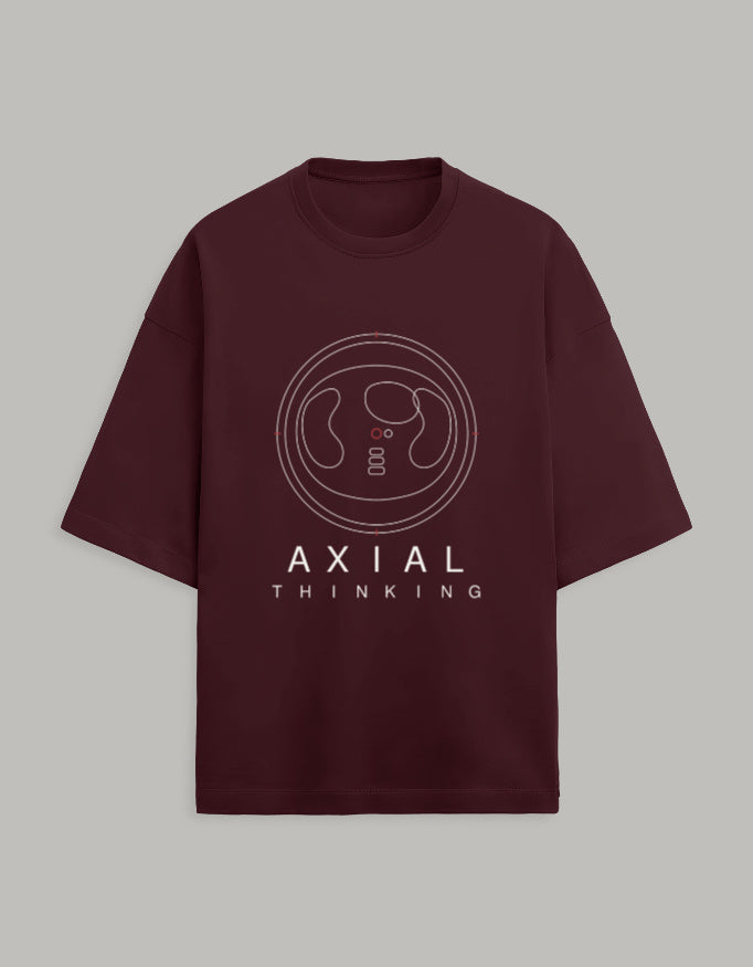 Maroon — Axial Thinking radiology T-shirt, front