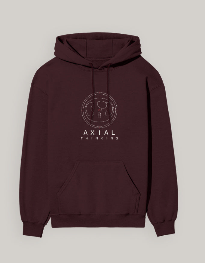 Maroon — Axial Thinking radiology hoodie, front