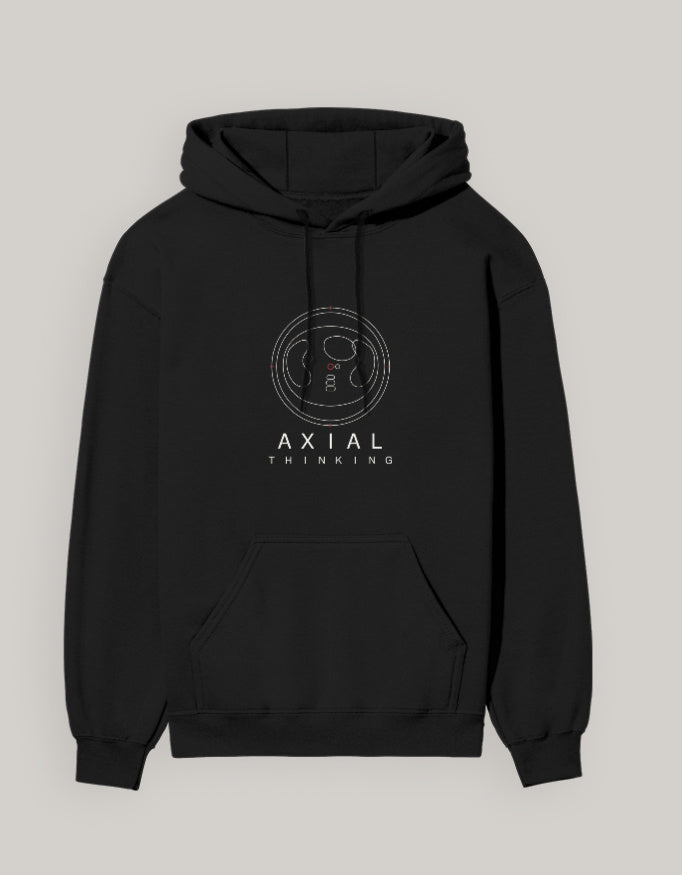 Black — Axial Thinking radiology hoodie, front