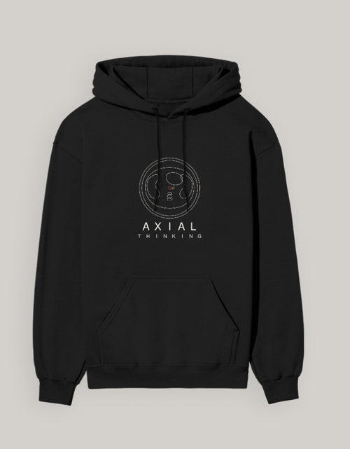 Black — Axial Thinking radiology hoodie, front