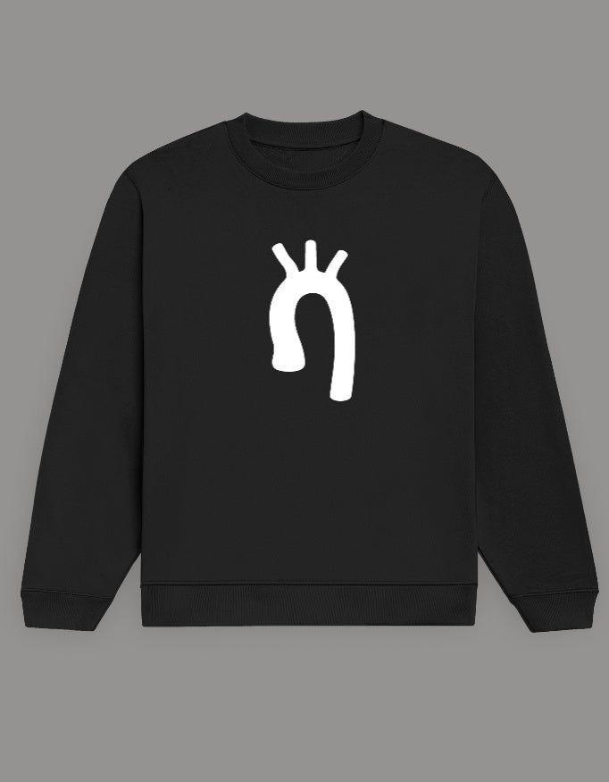 Black — Aortic Arch anatomy sweatshirt, front
