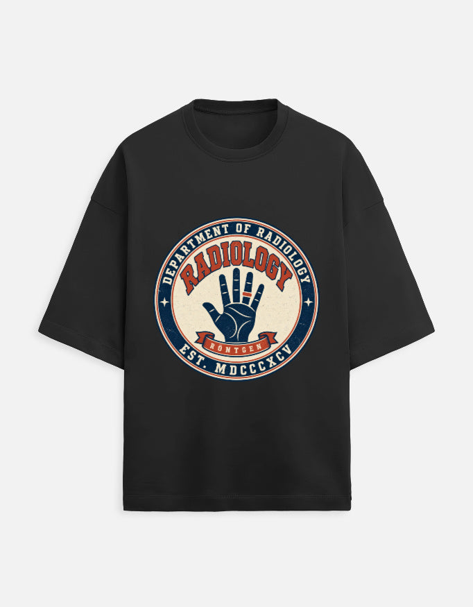 Black — Department of Radiology 1895 vintage T-shirt, front