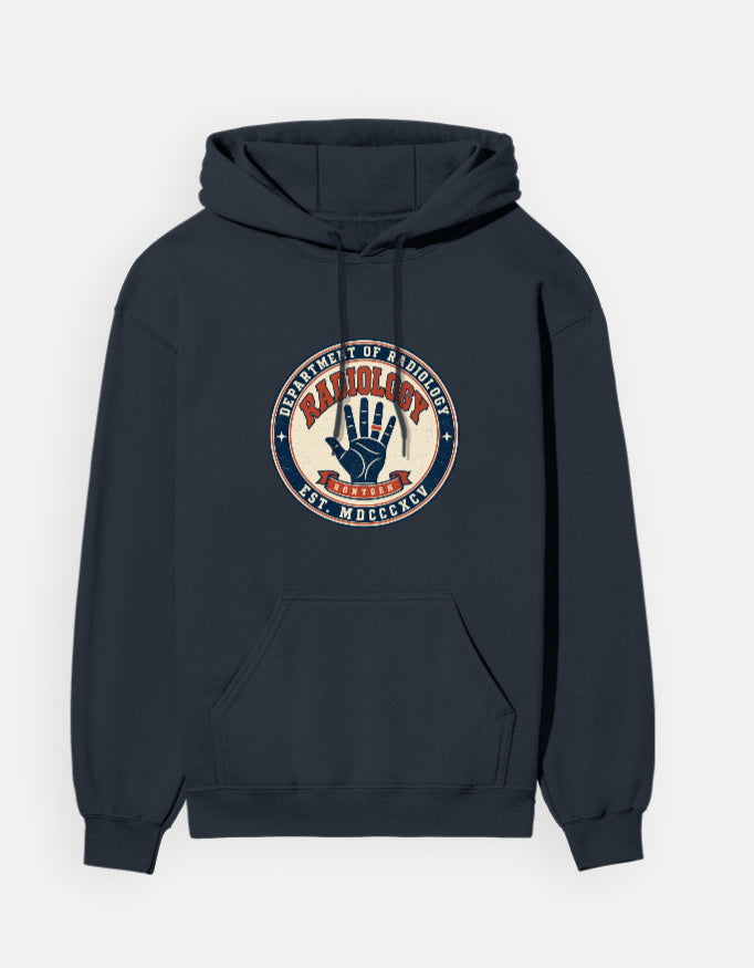 Navy Blue — Department of Radiology 1895 hoodie, front