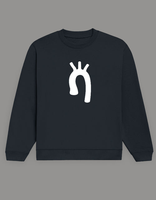 Navy Blue — Aortic Arch anatomy sweatshirt, front