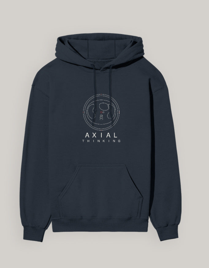 Navy Blue — Axial Thinking radiology hoodie, front