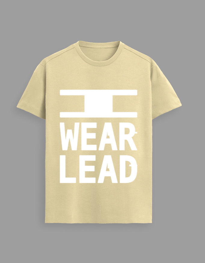 Beige — I Wear Lead radiology t-shirt, front view